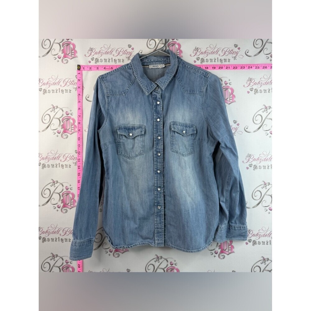 Ricki's Denim Button up jean jacket, Light Blue